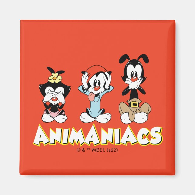 Aimant Animaniacs | Graphique de Warner Sibings "No Evil" (Devant)