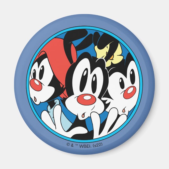 Aimant Animaniacs | Warner Siblings Circle Graphic (Devant)