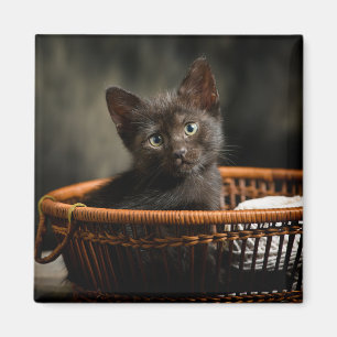 Aimant Animaux de bébés cutest   Kitten dans le panier