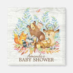 Aimant Animaux de bois Baby shower neutre Favoriser l'aim