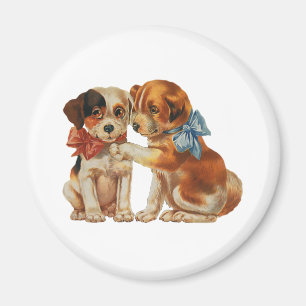 Aimant Animaux de compagnie vintages, Chiot Love Puppies 