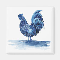 Animaux de ferme bleu Cobalt - Coq
