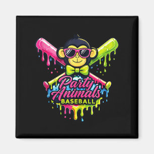 Aimant animaux de fête baseball singe drôle débardeur 