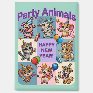 Aimant Animaux de fête "Bonne année"
