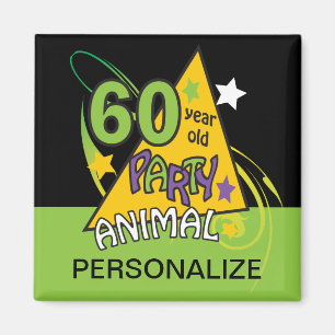 Aimant Animaux de fête de 60 ans - 60e anniversaire