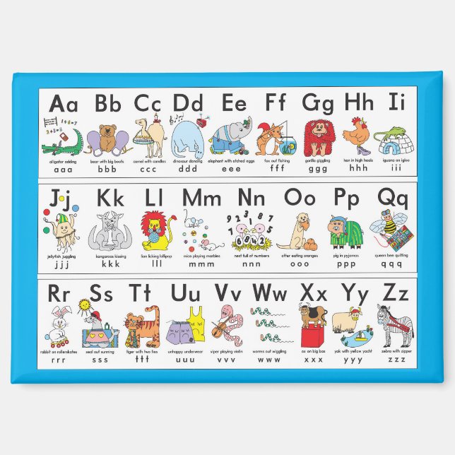 Aimant Animaux de l'alphabet illustrés (Recto)