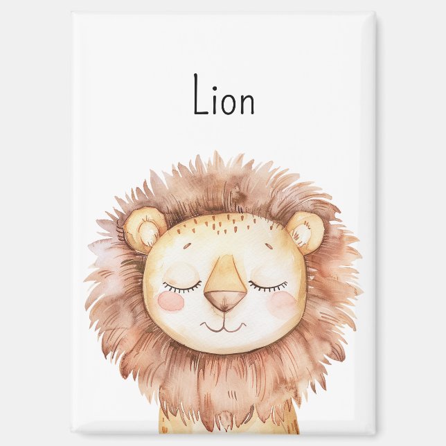 Aimant Animaux de lion mignons (Recto)