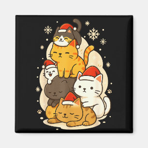 Aimant Animaux de Noël Mignons Chats Kawaii Neko Drôle Am
