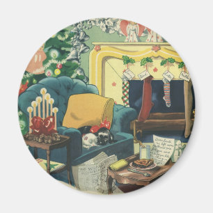 Aimant Animaux de Noël Vintage dans le salon