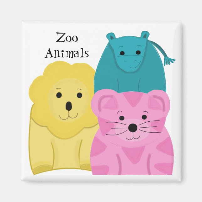 Aimant Animaux de zoo bébé (Devant)