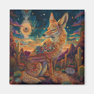 Aimant Animaux lunaires de renard vintage du désert