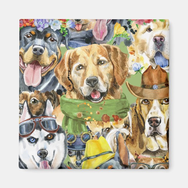 Aimant Animaux motifs Chiens Animaux Amateurs (Devant)