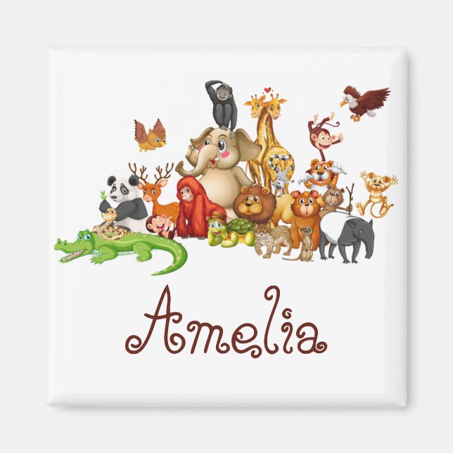 Aimant Animaux pour enfants personnalisés  (Devant)
