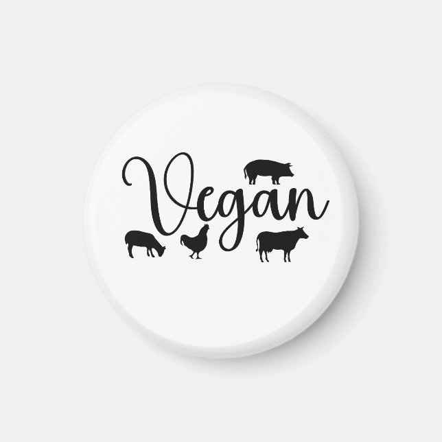 Aimant Animaux végétaliens (Devant)
