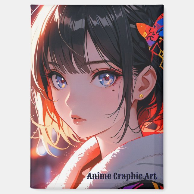 Aimant anime cute girl design (Recto)