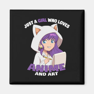 Aimant Anime Girl Just A Girl Qui Aime L'Anime Et L'Art