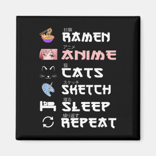 Aimant Anime japonaise ramen sketchs Anime Lover Gir