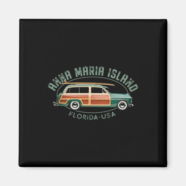 Aimant Anna Maria Island Floride Surf Vintage  (Devant)