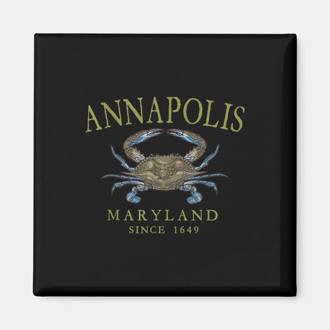 Aimant Annapolis Maryland Blue Crab Since 1649 Arched Oli (Devant)