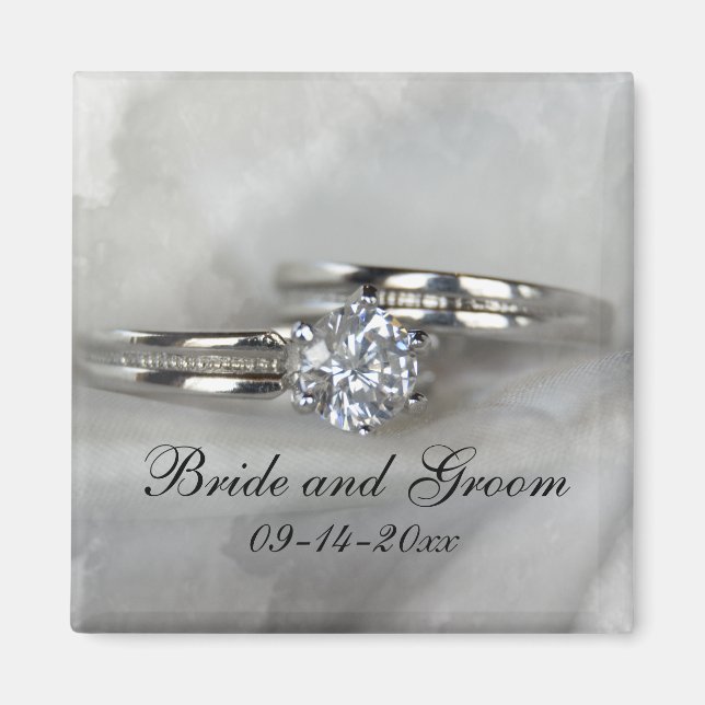 Aimant Anneaux mariages sur Gris (Devant)