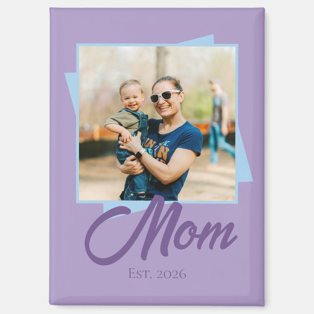 Aimant Année de fondation de maman avec photo (Recto)