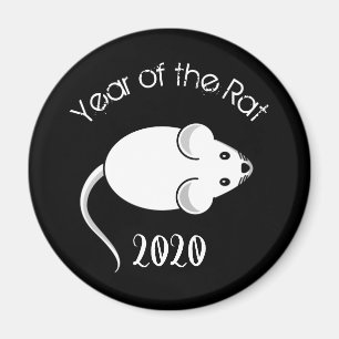 Aimant Année de la souris Rat 2020 avec texte