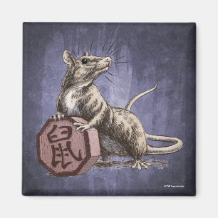 Aimant Année de l'art chinois de zodiaque de rat