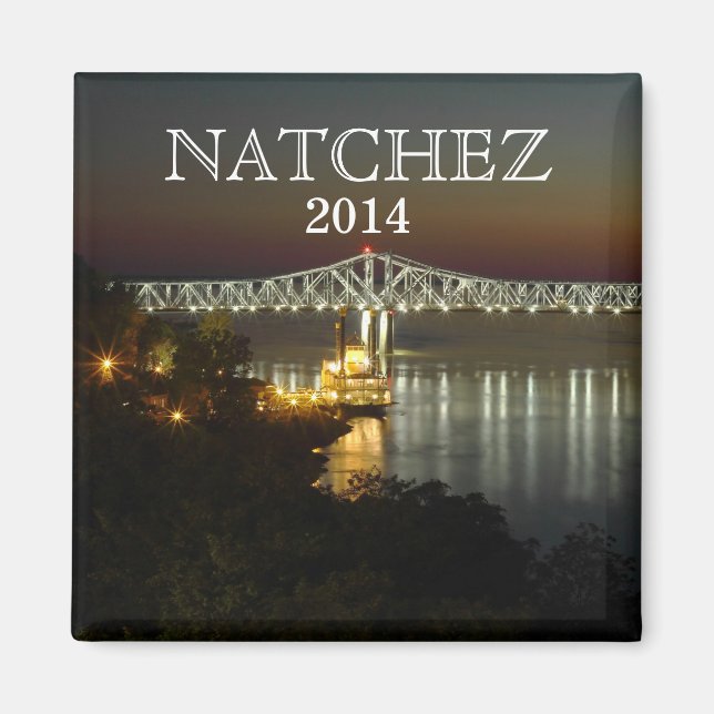 Aimant ANNÉE DE PERSONNALISER - Natchez, Mississippi souv (Devant)