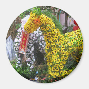 Aimant Année du cheval   春 節 馬 ... Topiary chinois