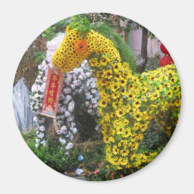 Aimant Année du cheval | 春 節 馬 ... Topiary chinois (Devant)