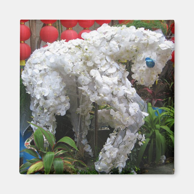 Aimant Année du cheval | 春 節 馬 ... Topiary chinois (Devant)