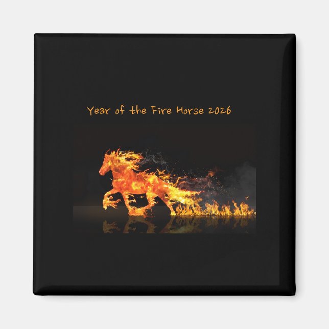 Aimant Année du Cheval 2026 (Cheval de Feu) (Devant)