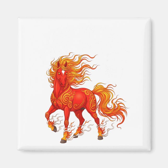 Aimant Année du cheval de feu Nouvel An chinois 2026 Zodi (Devant)