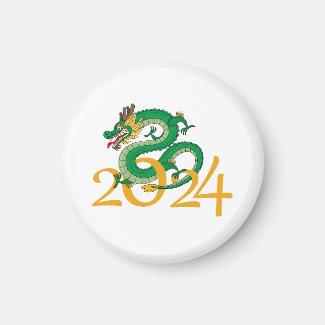 Aimant année du dragon 2024 heureux chinesse nouvelle ann (Devant)