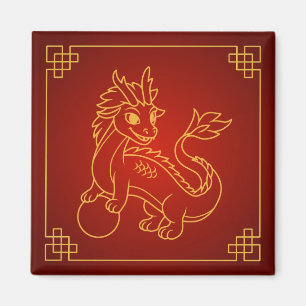 Aimant Année du dragon 2024 Zodiac chinois