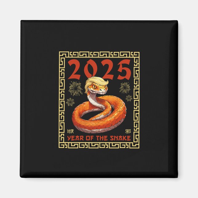 Aimant Année Du Serpent Trump 2025 (Devant)