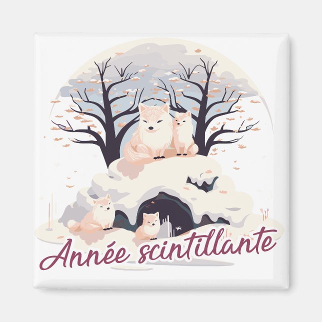 Aimant Année scintillante (Devant)
