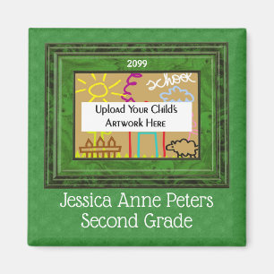 Aimant Année scolaire des enfants verts avec photo