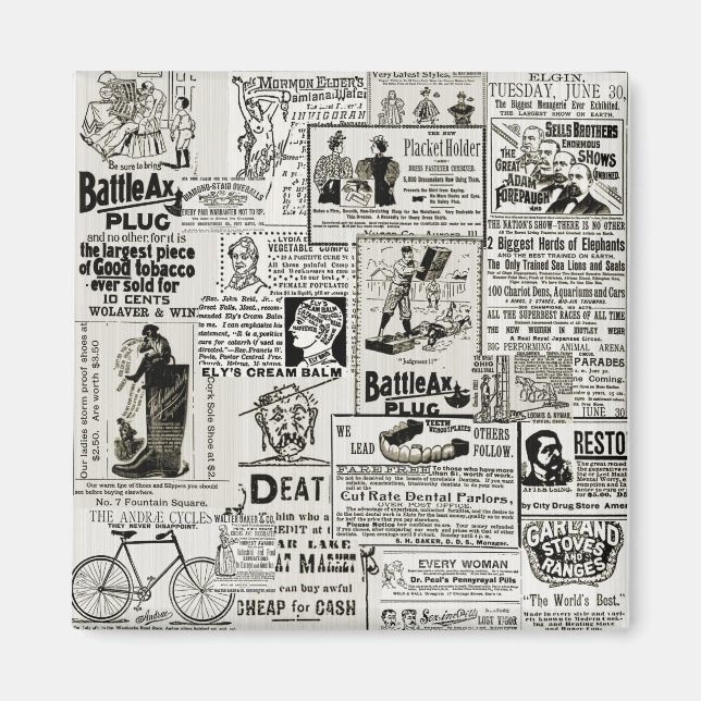 Aimant Années 1890, le charmant journal victorien annonce (Devant)