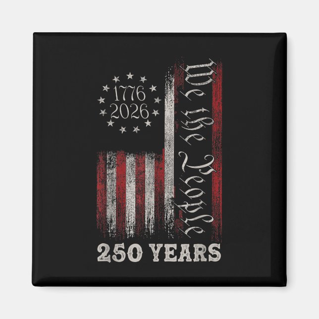 Aimant Anniversaire 250 ans d'Amérique Drapeau américain  (Devant)