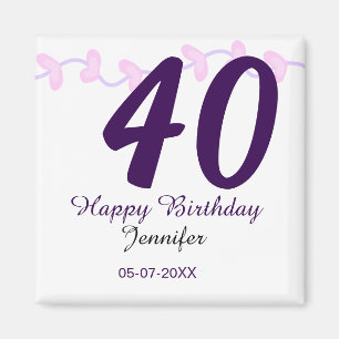 Aimant anniversaire 40 ans ajouter nom date année épingle