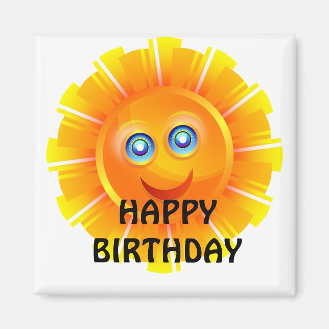 Aimant ANNIVERSAIRE : Anniversaire Sunshine (Devant)