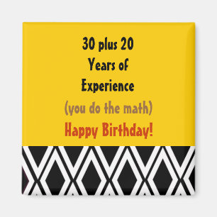 Aimant Anniversaire Avec Expérience - 50e Anniversaire