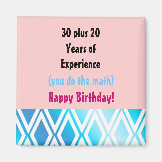 Aimant Anniversaire Avec Expérience - 50e Anniversaire (Devant)
