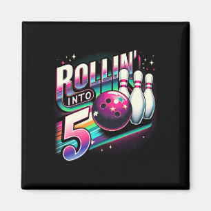 Aimant Anniversaire Bowling Roulant Dans 5 Fête 5ème Anni