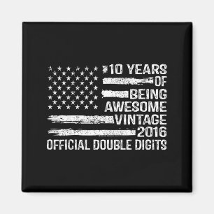 Aimant anniversaire de 10 ans double chiffre 10ème annive