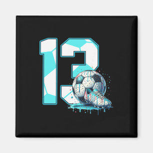 Aimant Anniversaire de 13 ans de football Glace qui coule