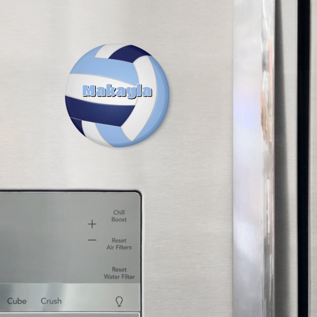 Aimant anniversaire de enfant de volley-ball bleu bleu ma (In situ (réfrigérateur))