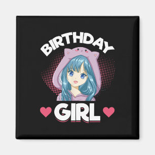 Aimant Anniversaire de la fille Anime Manga Anniversaire