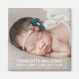 Aimant Anniversaire de naissance du bébé